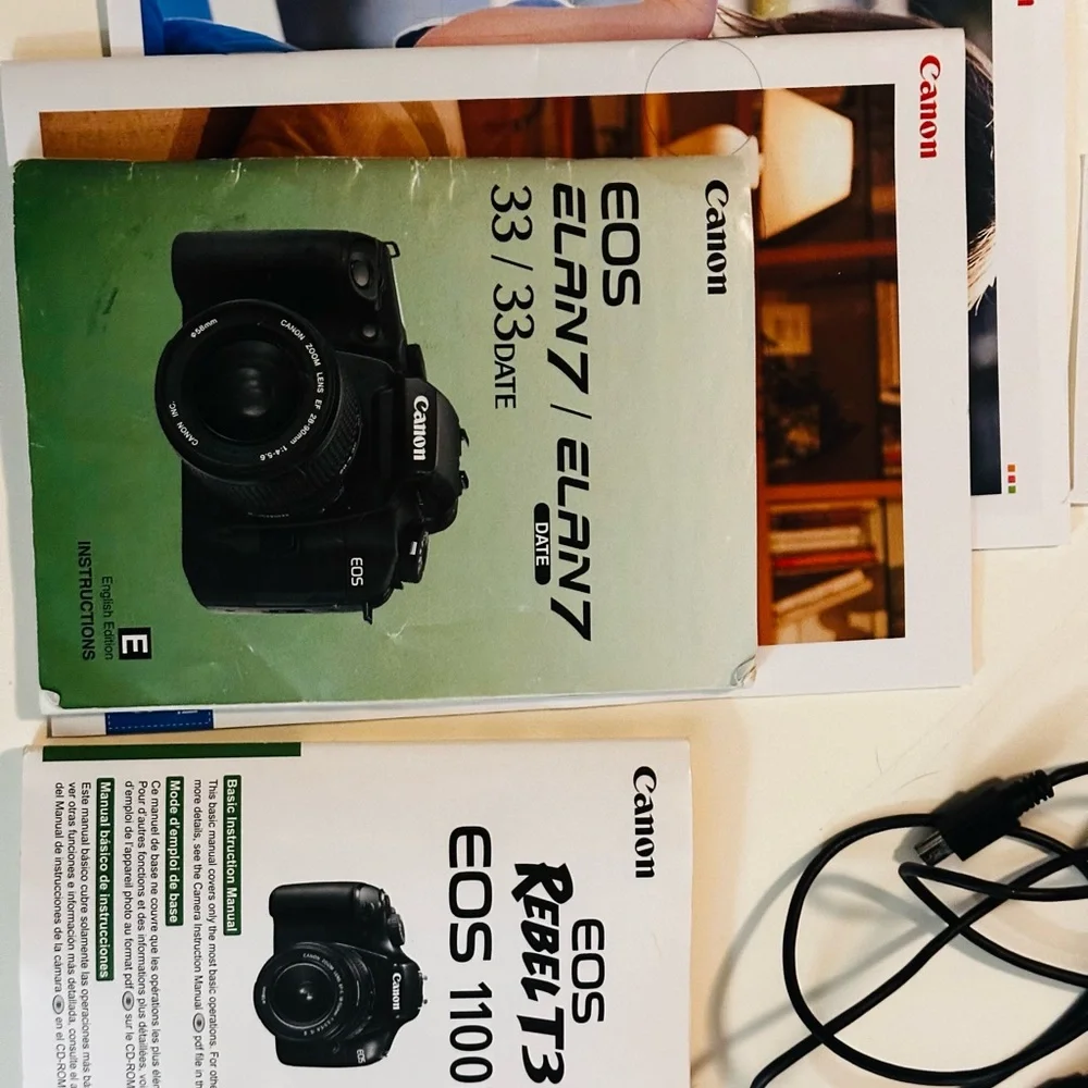 Canon DSLR with Black Tamron Zoom Lens and Red-Trim Strap